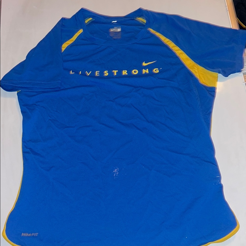 Nike LIVESTRONG Blue and Yellow Shirt